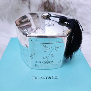 RARE Vintage Tiffany & Co. Makers Japanese Bamboo Trinket Box Sterling Silver.